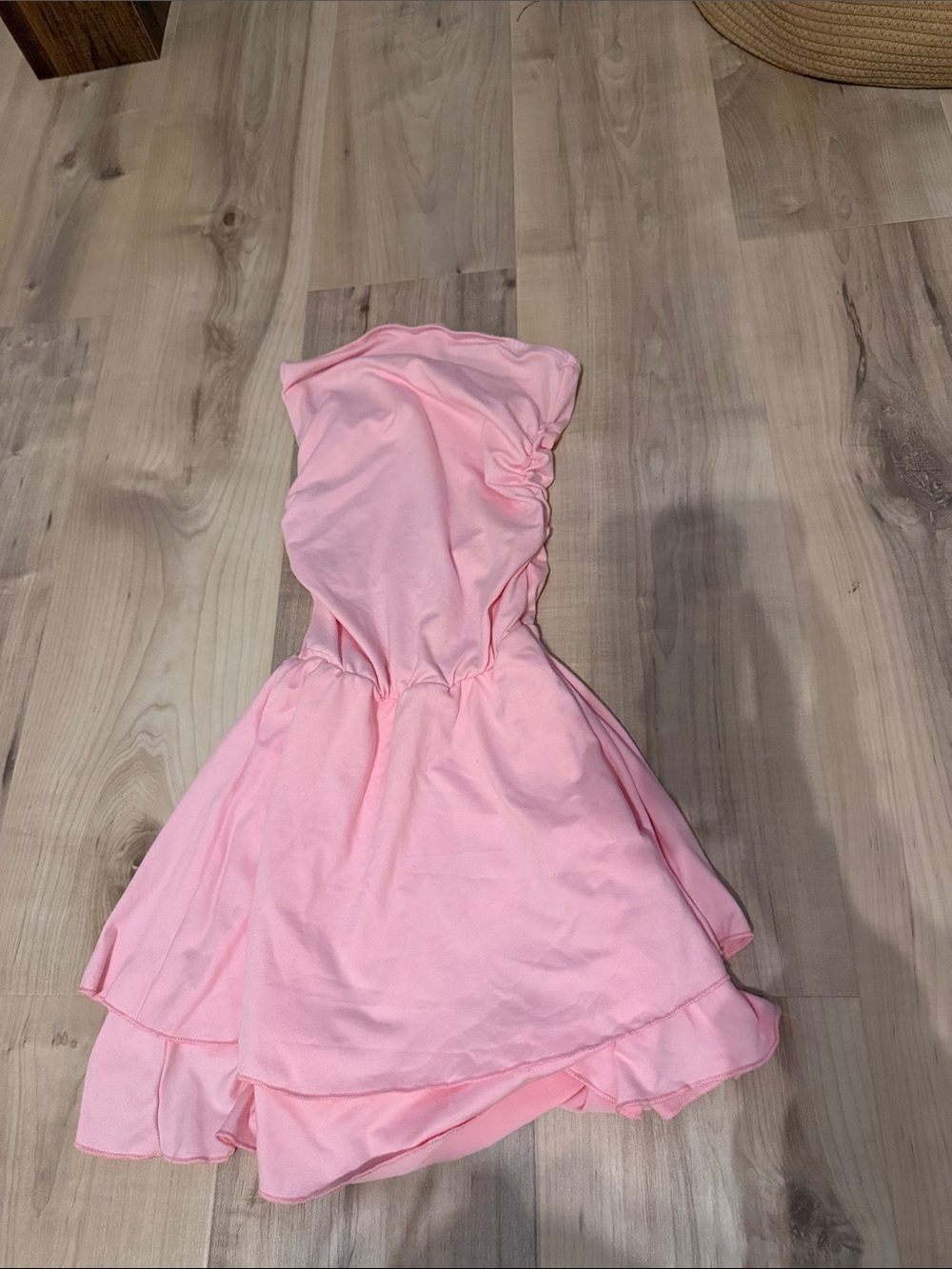 size petite xxs shein pink strapless mini dress